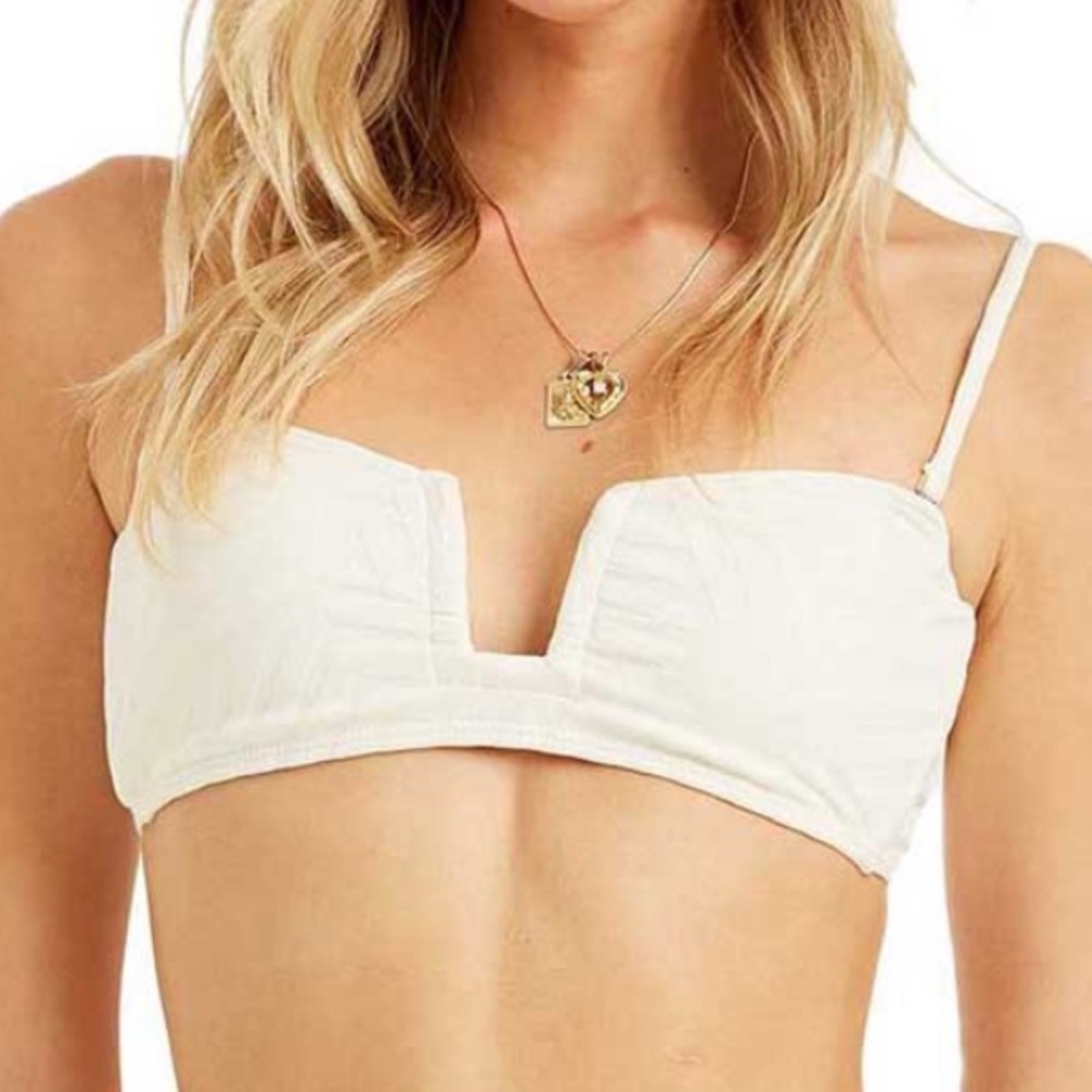 Billabong Peeky Days Square Wire Beige Bikini Top Size Small - Picture 1 of 6